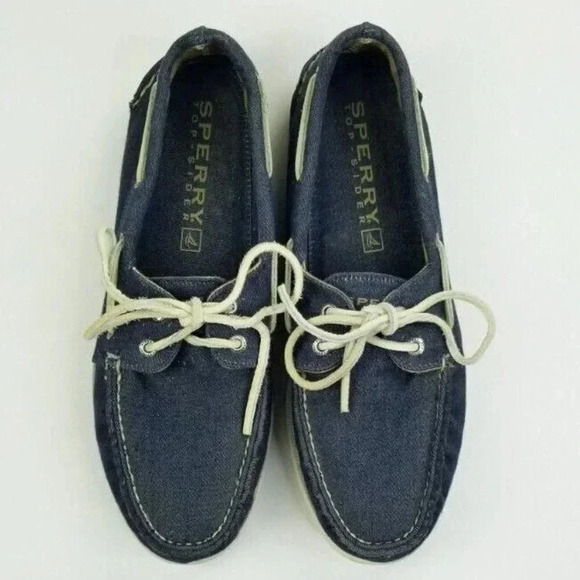 Sperry Top-Sider 11M Men\'s Blue Denim Sailboat & Embossed Heel Logo Boat Shoes main image 4